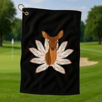 Native American Pattern Totem Deer Golf Towel thumb 1