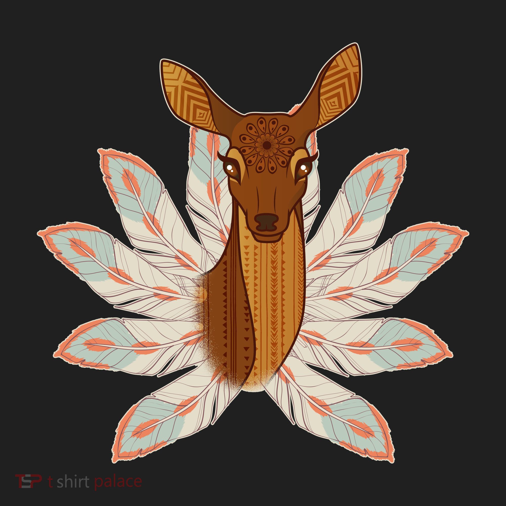 Native American Pattern Totem Deer Golf Towel