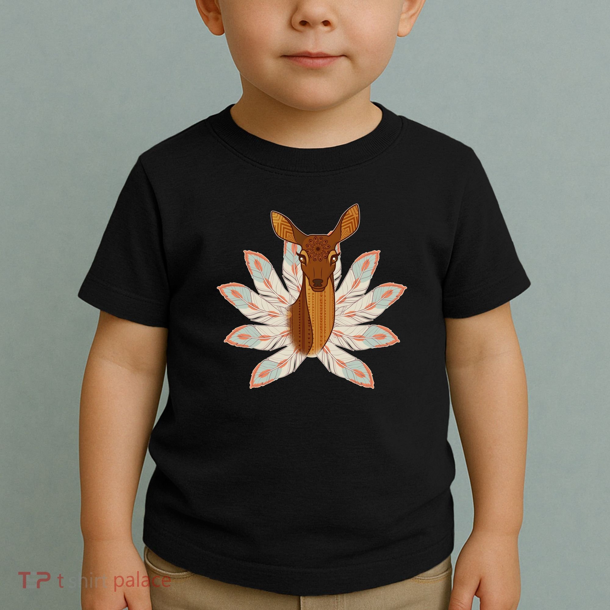 Native American Pattern Totem Deer Toddler T-Shirt