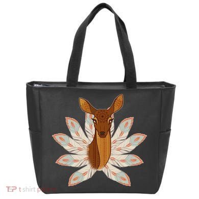 Native American Pattern Totem Deer Tote Bag