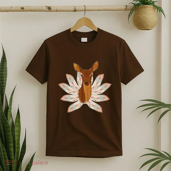 Native American Pattern Totem Deer T-Shirt