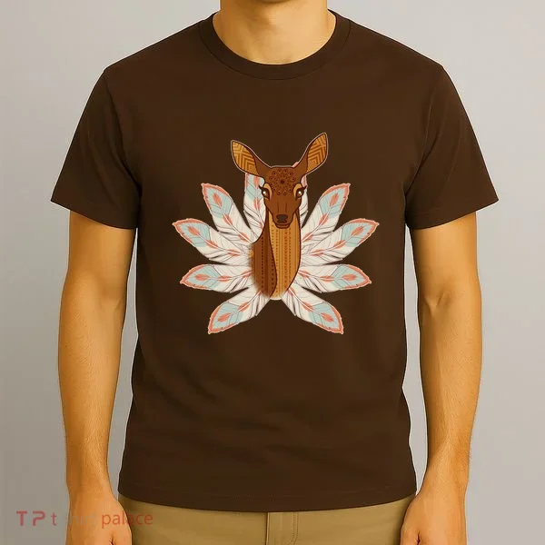 Native American Pattern Totem Deer T-Shirt