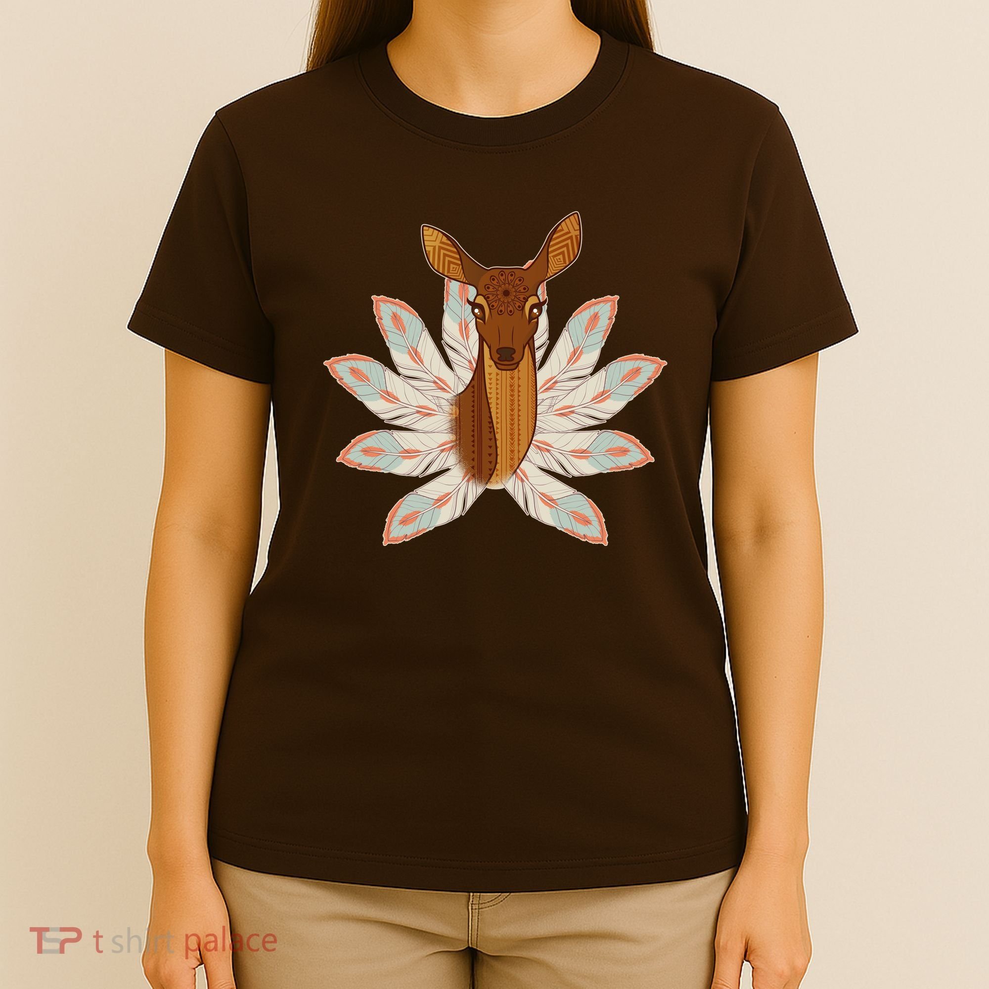 Native American Pattern Totem Deer T-Shirt