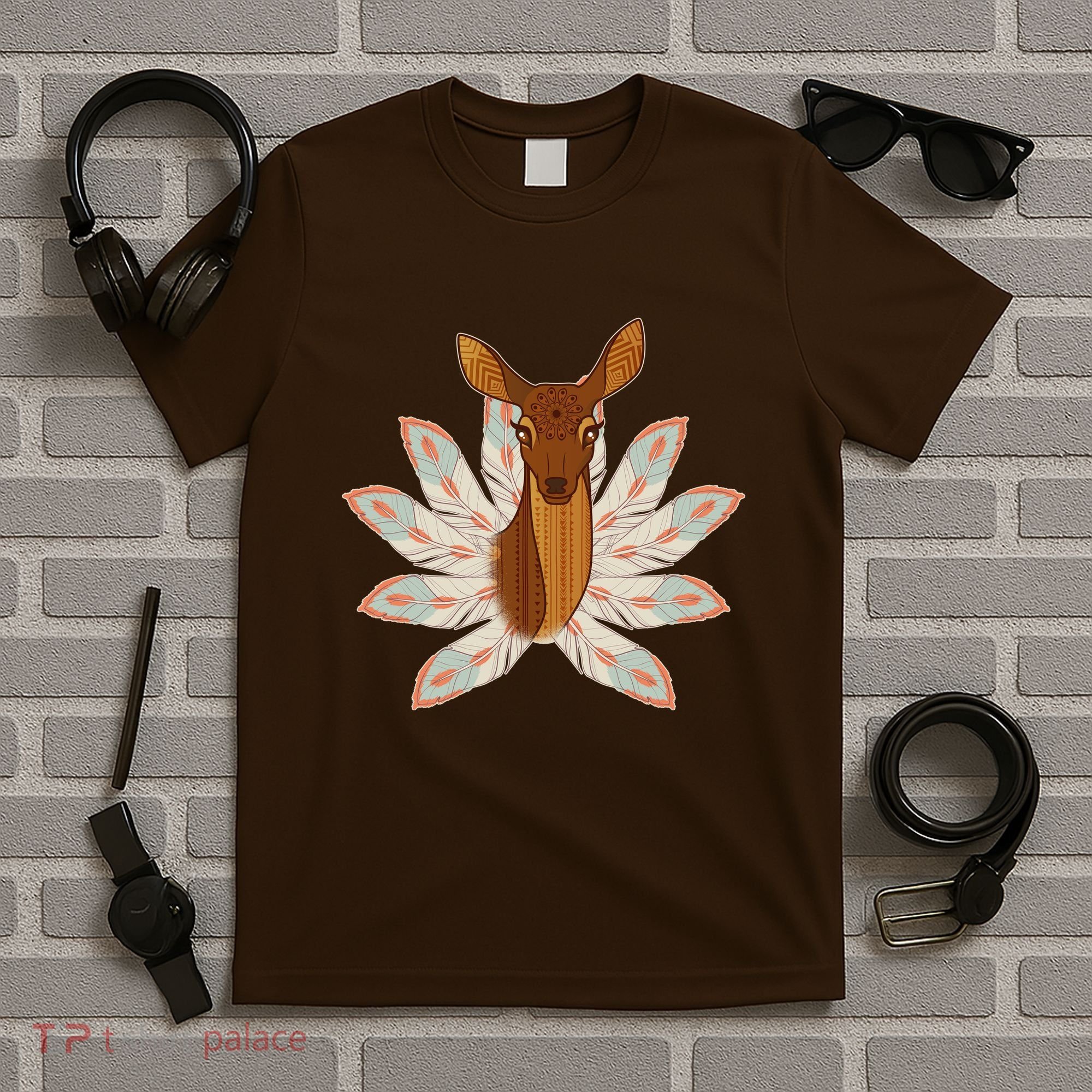 Native American Pattern Totem Deer T-Shirt