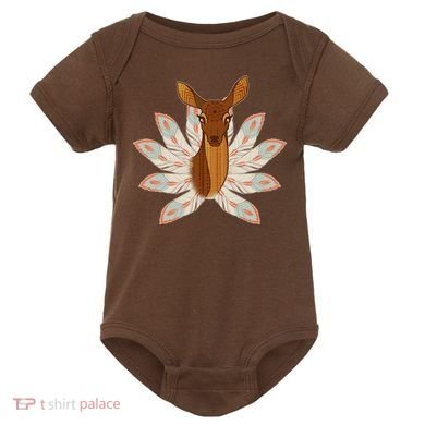 Native American Pattern Totem Deer Baby Bodysuit