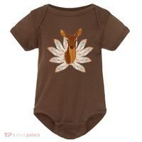 Native American Pattern Totem Deer Baby Bodysuit thumb 0
