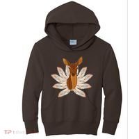 Native American Pattern Totem Deer Kids Hoodie thumb 0