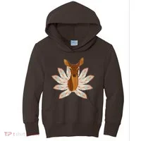 Native American Pattern Totem Deer Kids Hoodie thumb 0