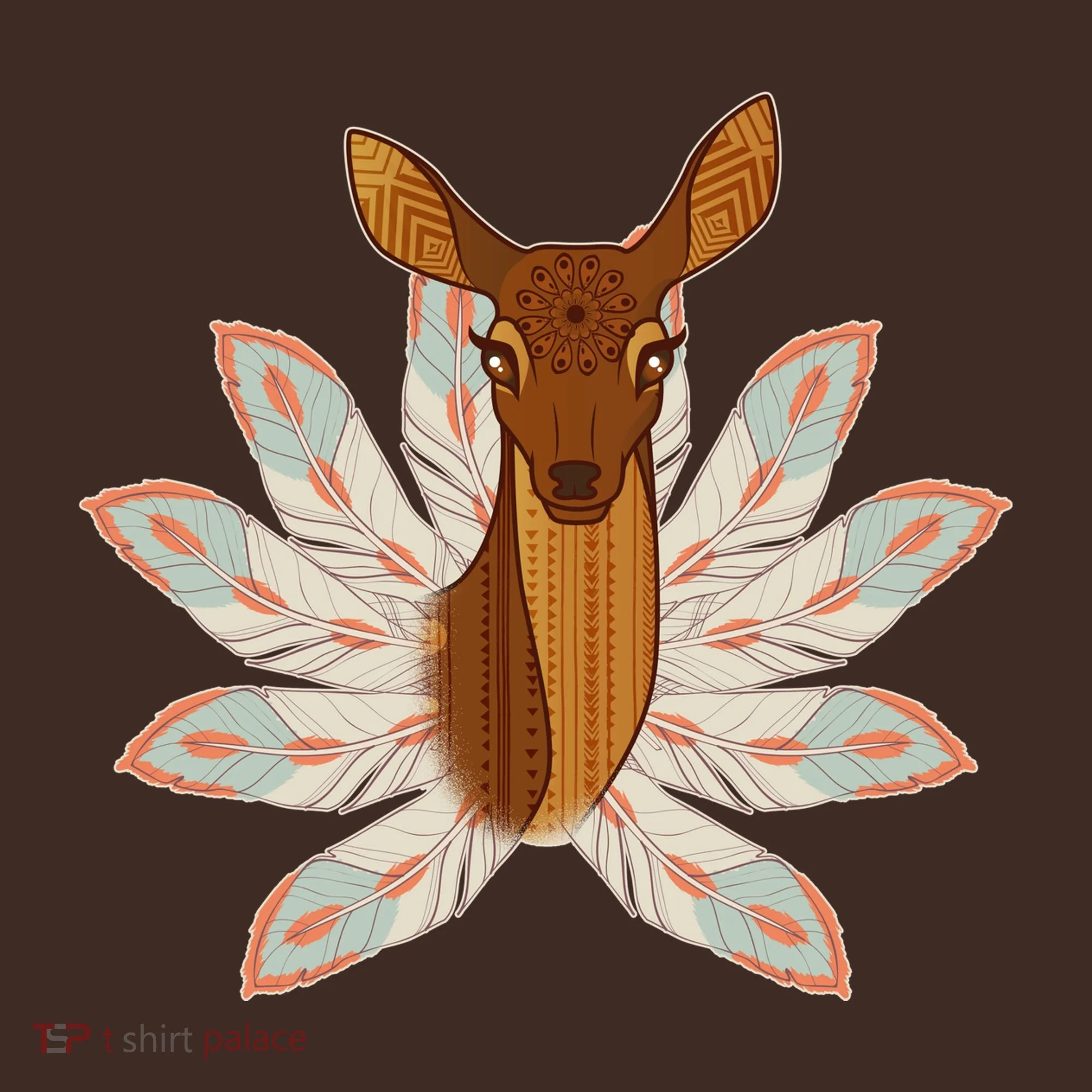 Native American Pattern Totem Deer Kids Hoodie