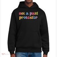 Not A Paid Protester Resist Political Protest Against Trump District V.I.T. Heavyweight Hoodie thumb 0