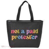 Not A Paid Protester Resist Political Protest Against Trump Tote Bag thumb 0