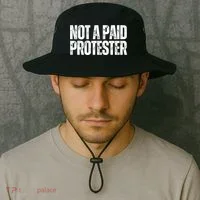 Not A Paid Protester Bucket Hat thumb 2
