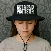 Not A Paid Protester Bucket Hat thumb 3