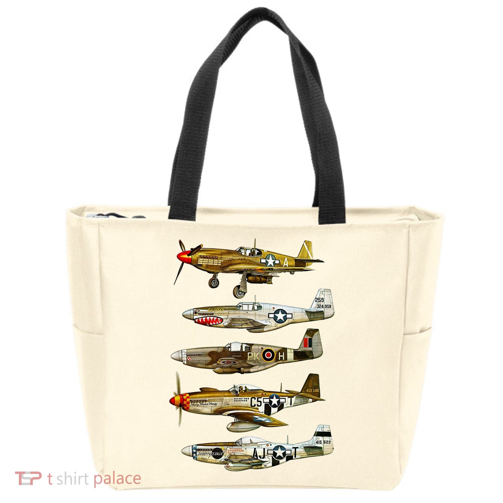 North American P51 Mustang WW2 Fighter Tote Bag