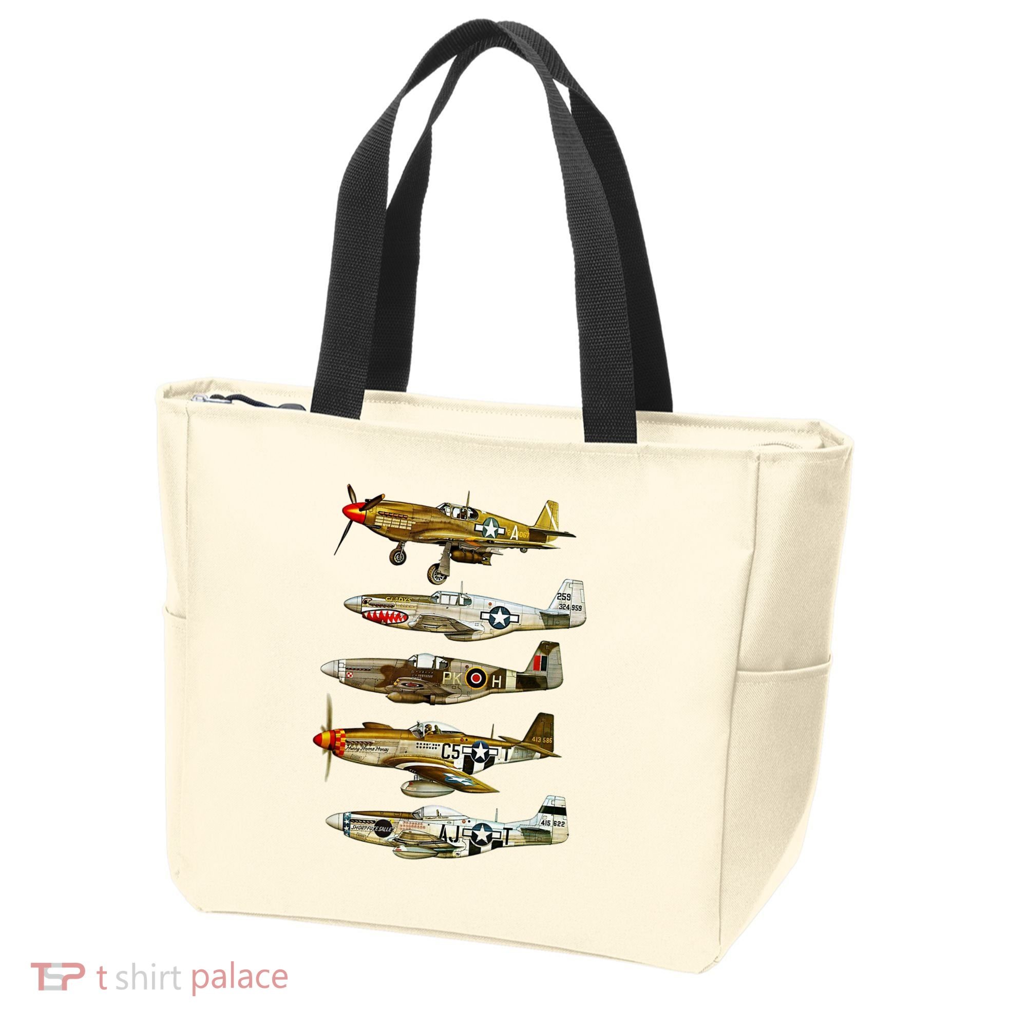 North American P51 Mustang WW2 Fighter Tote Bag