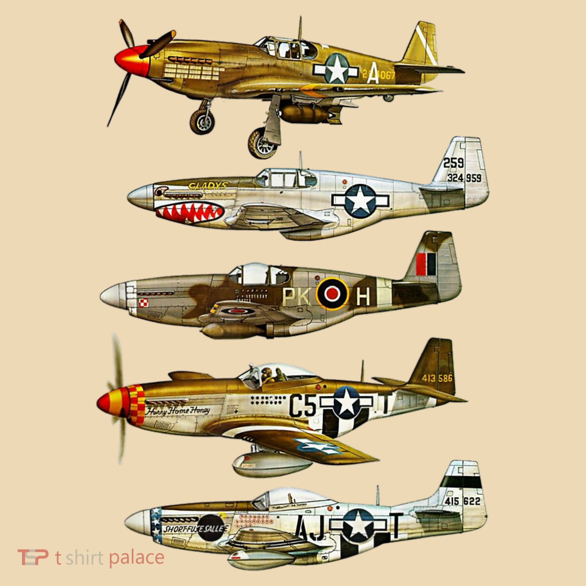 North American P51 Mustang WW2 Fighter Tote Bag