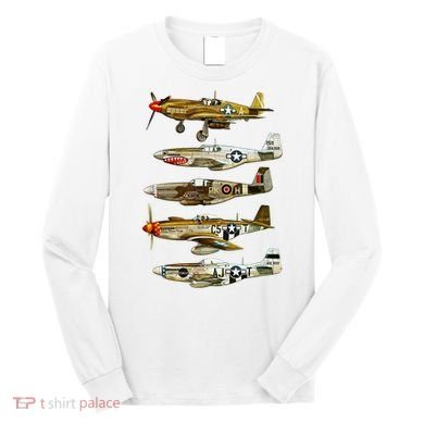 North American P51 Mustang WW2 Fighter Long Sleeve Shirt