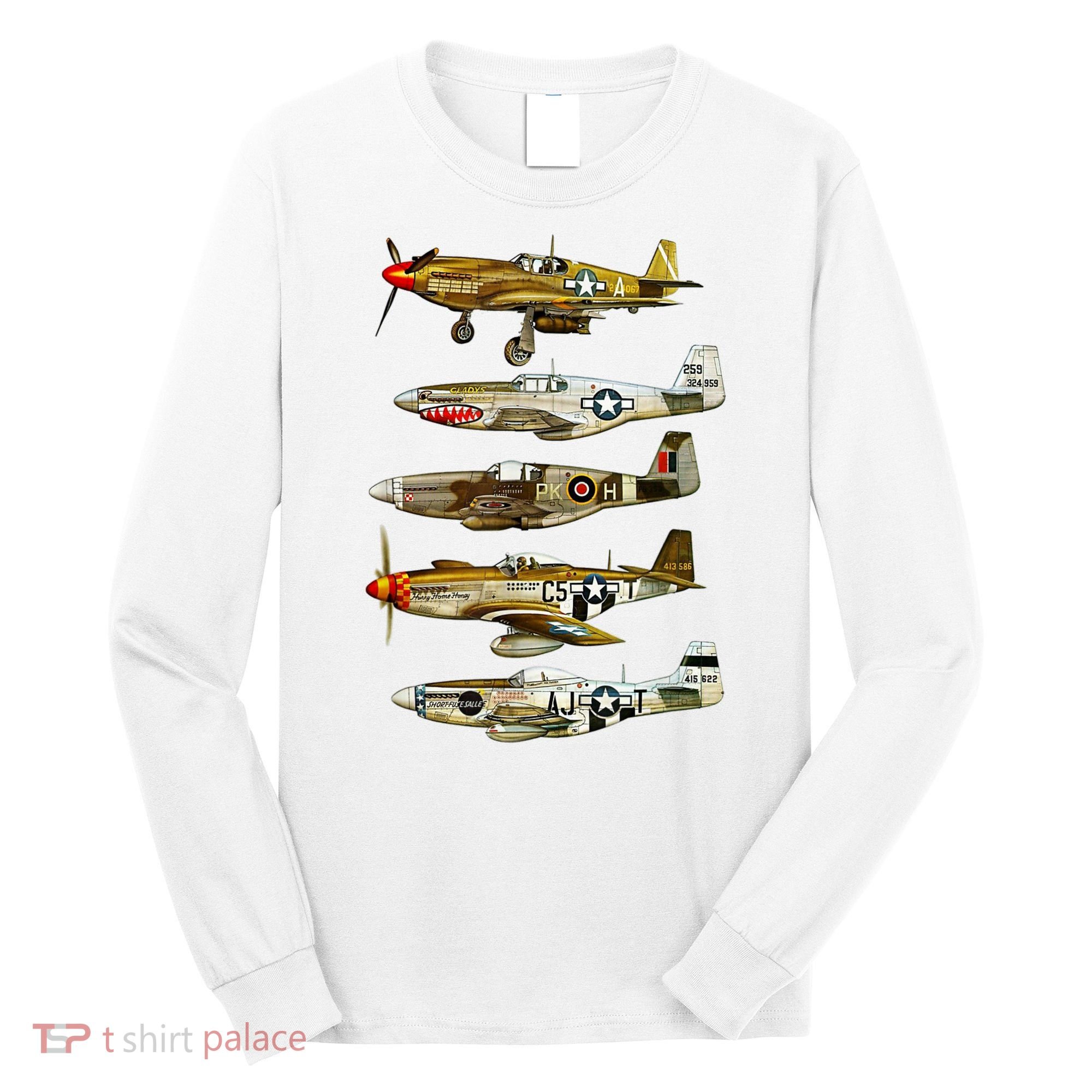 North American P51 Mustang WW2 Fighter Long Sleeve Shirt