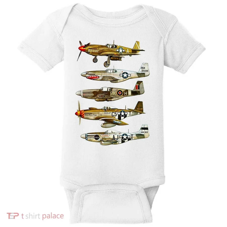 North American P51 Mustang WW2 Fighter Baby Bodysuit