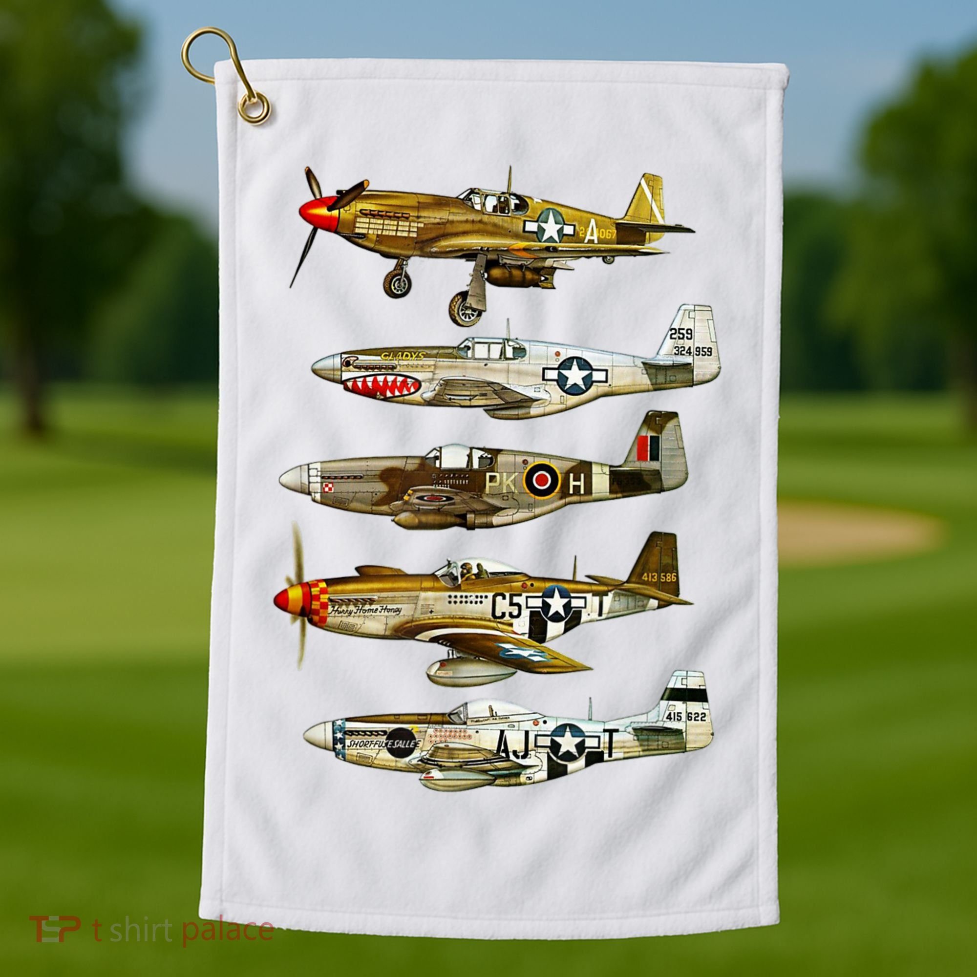 North American P51 Mustang WW2 Fighter Golf Towel
