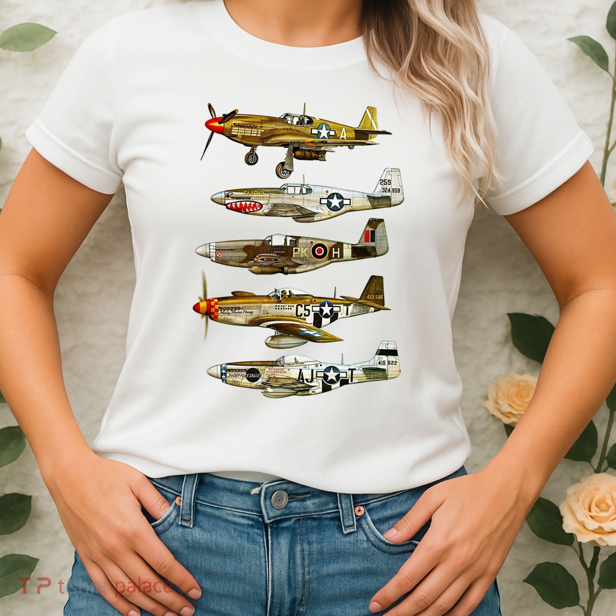 North American P51 Mustang WW2 Fighter Women's T-Shirt
