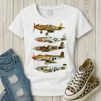 North American P51 Mustang WW2 Fighter Women's T-Shirt thumb 3