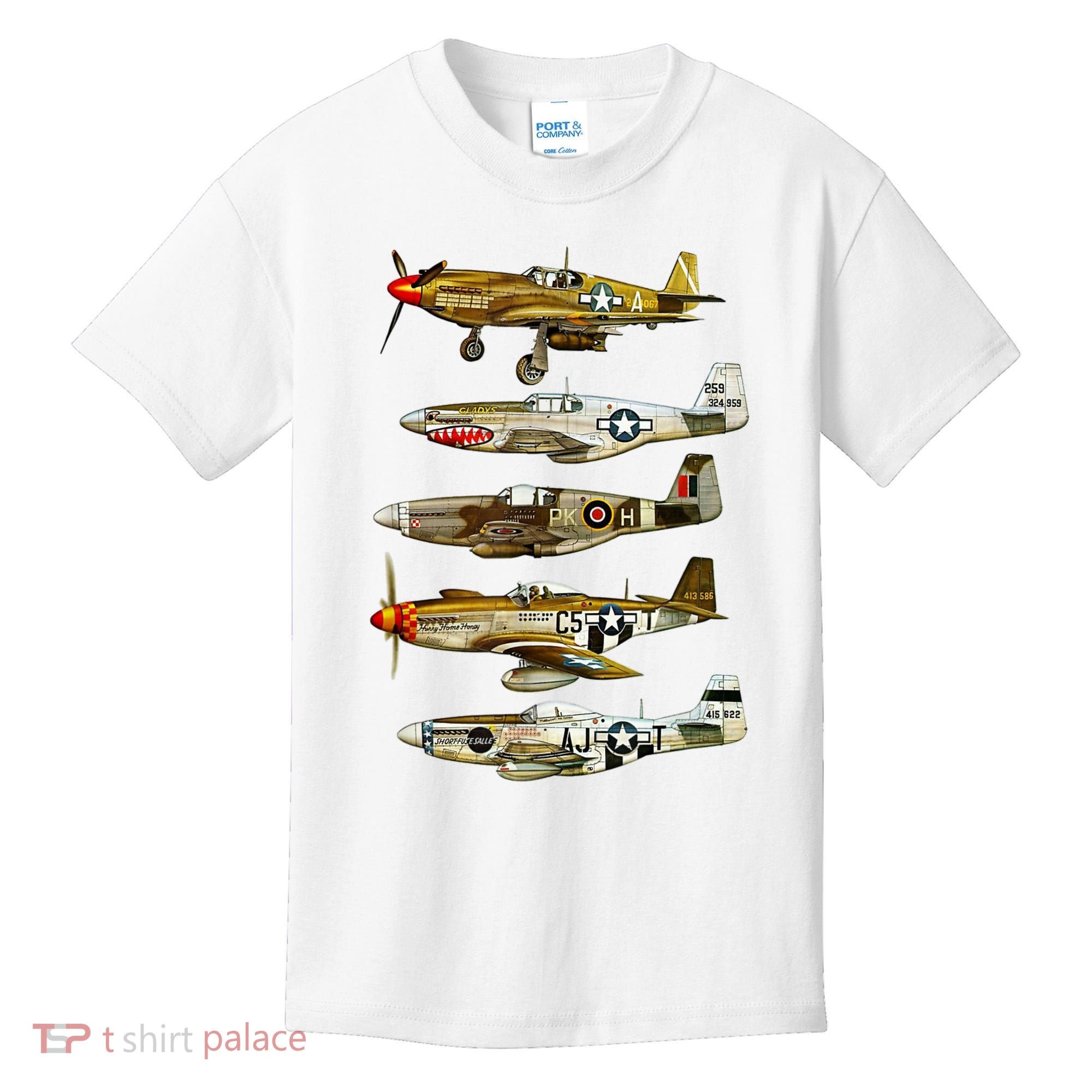 North American P51 Mustang WW2 Fighter Kids T-Shirt