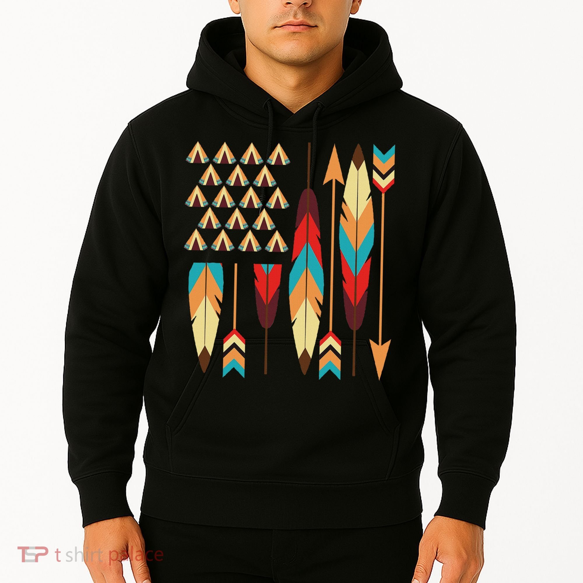 Native American Pride Usa Flag Hoodie