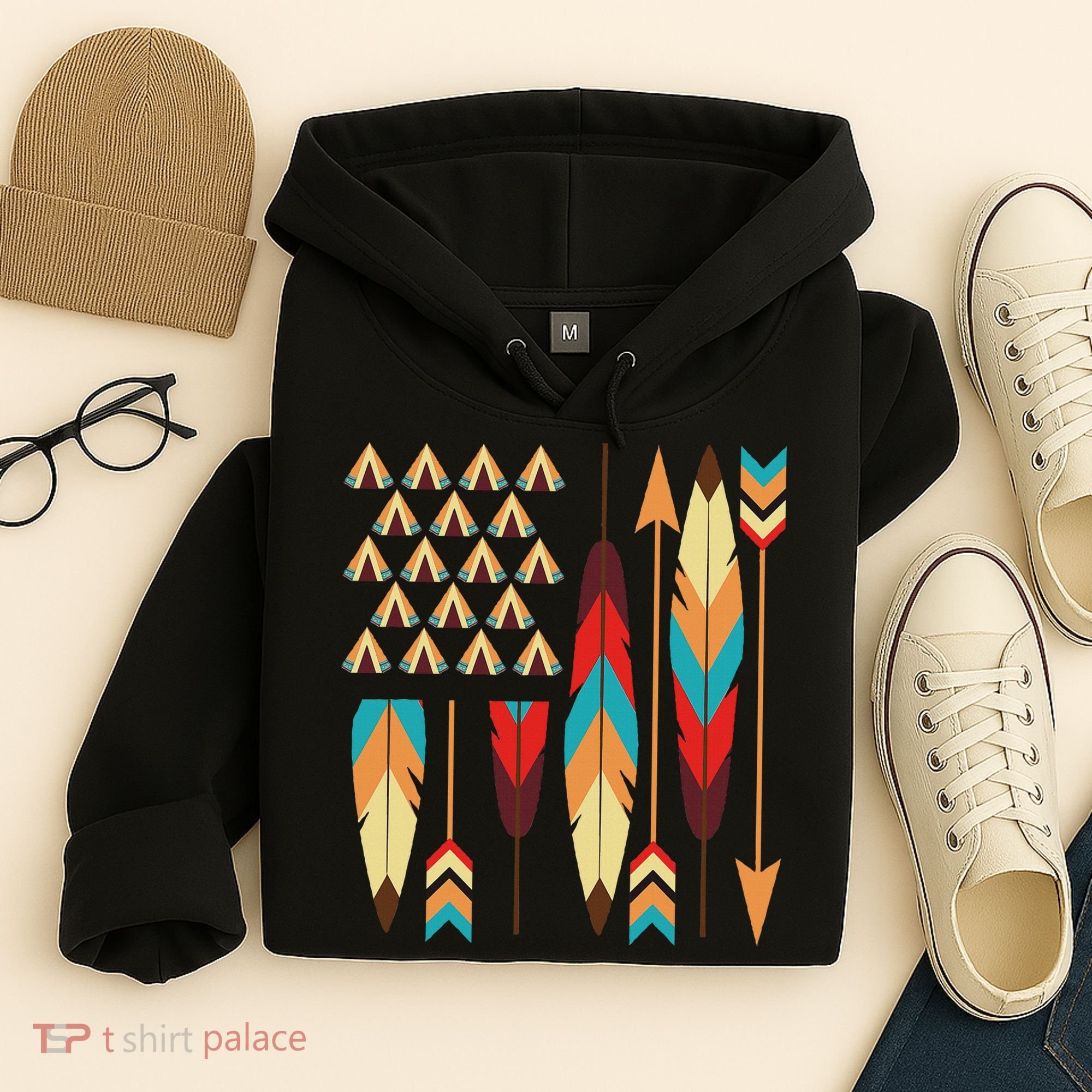 Native American Pride Usa Flag Hoodie