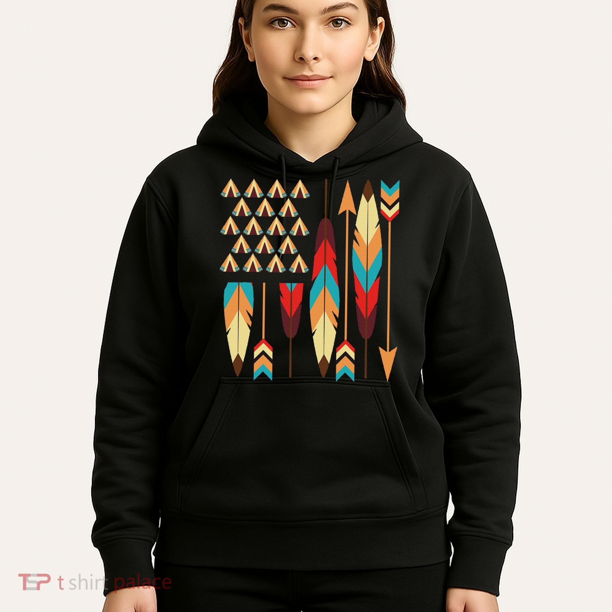 Native American Pride Usa Flag Hoodie
