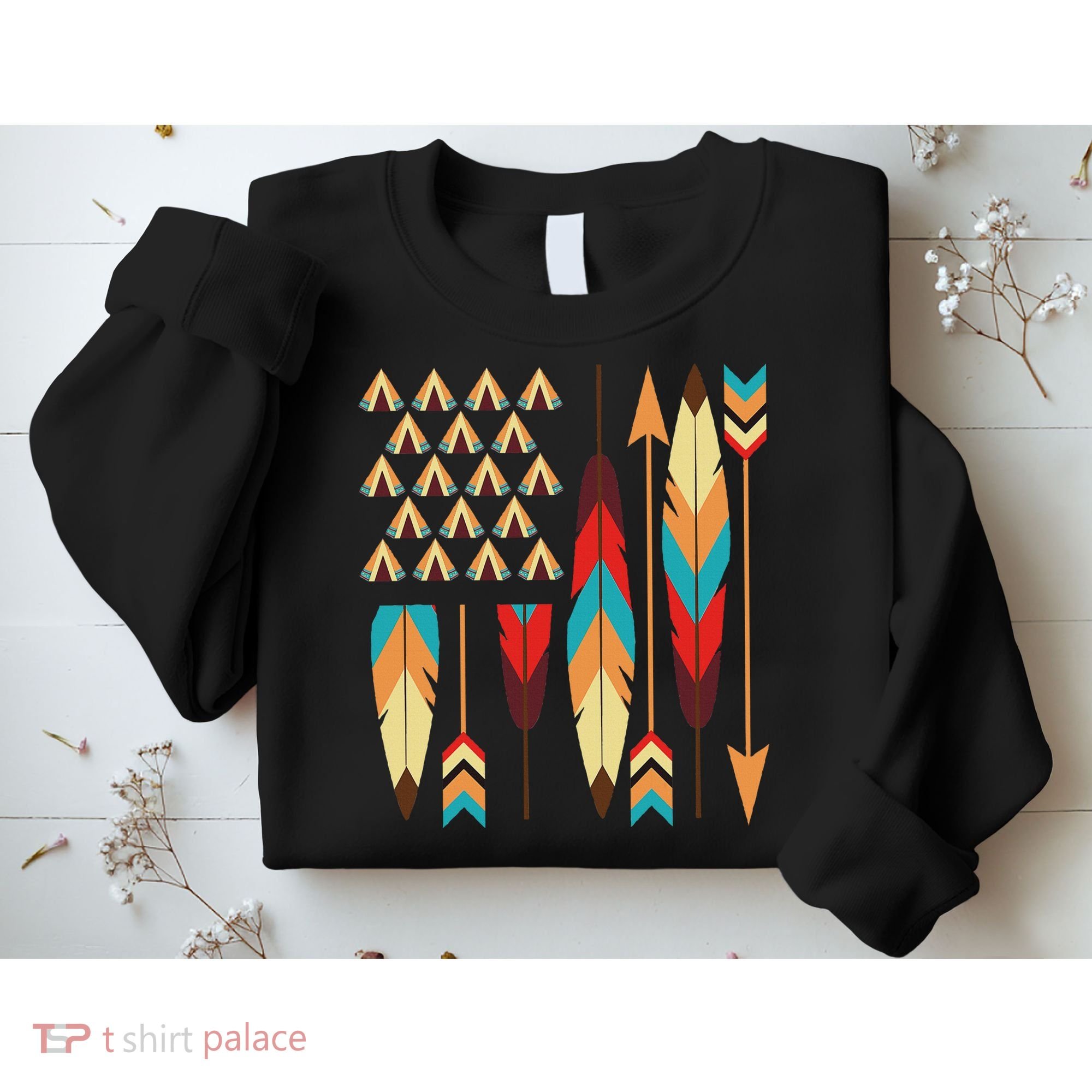 Native American Pride Usa Flag Sweatshirt