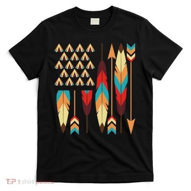 Native American Pride Usa Flag T-Shirt