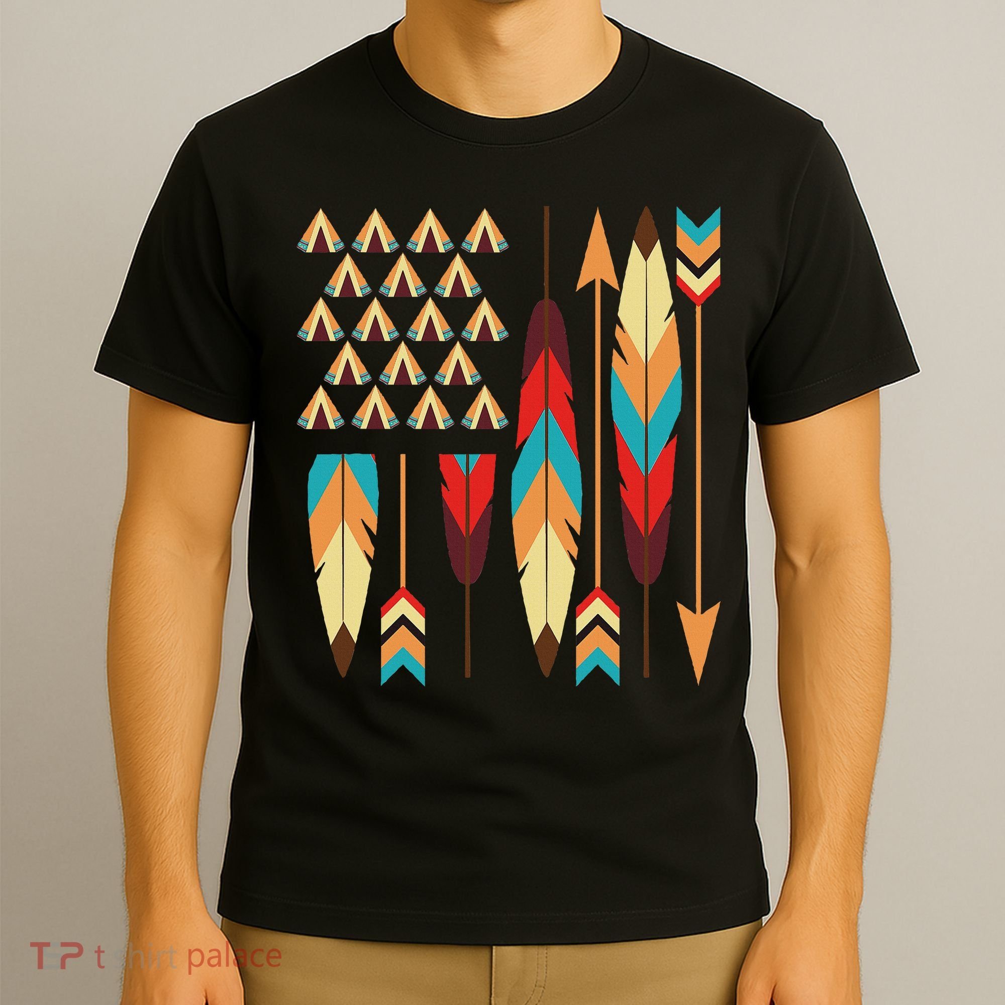 Native American Pride Usa Flag T-Shirt