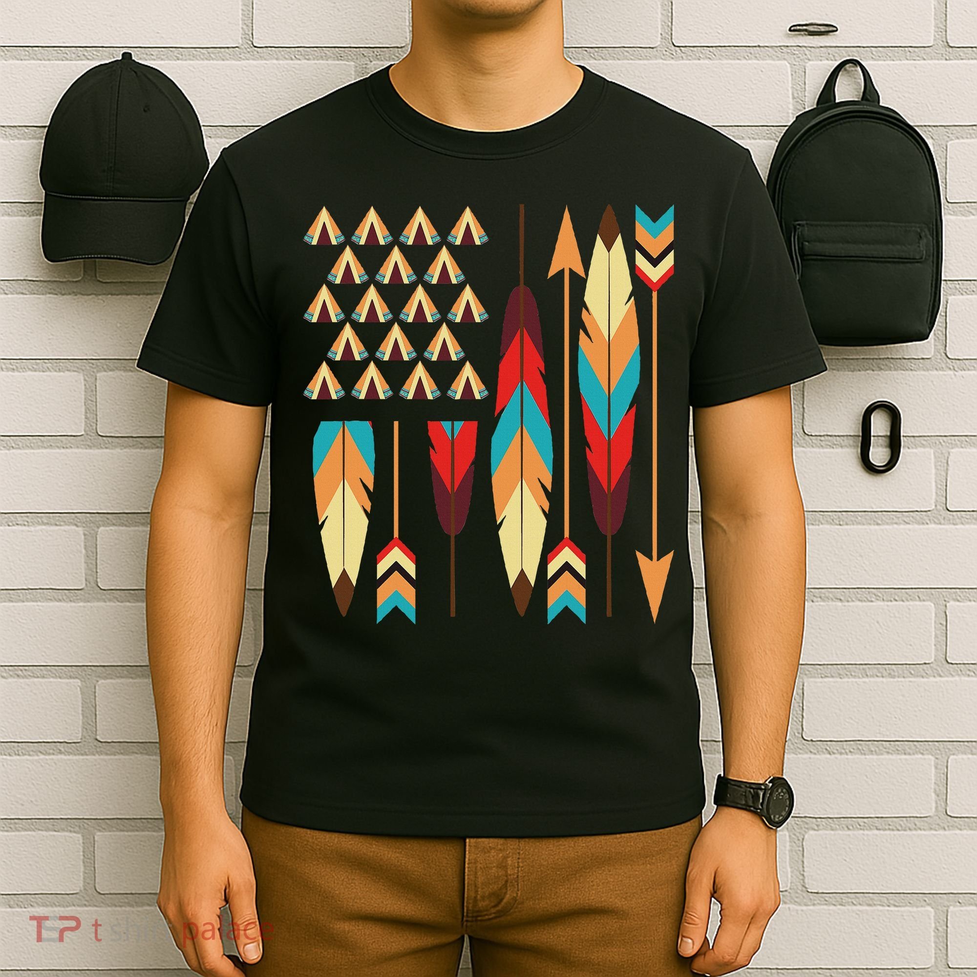 Native American Pride Usa Flag T-Shirt