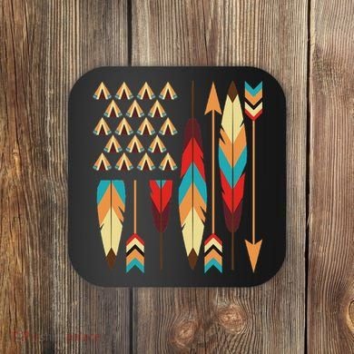 Native American Pride Usa Flag Coaster