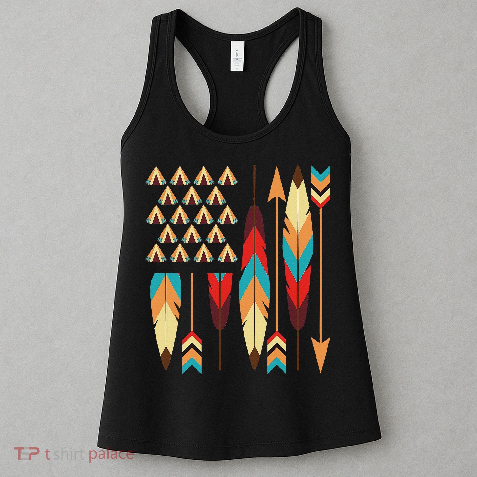 Native American Pride Usa Flag Women's Tank Top