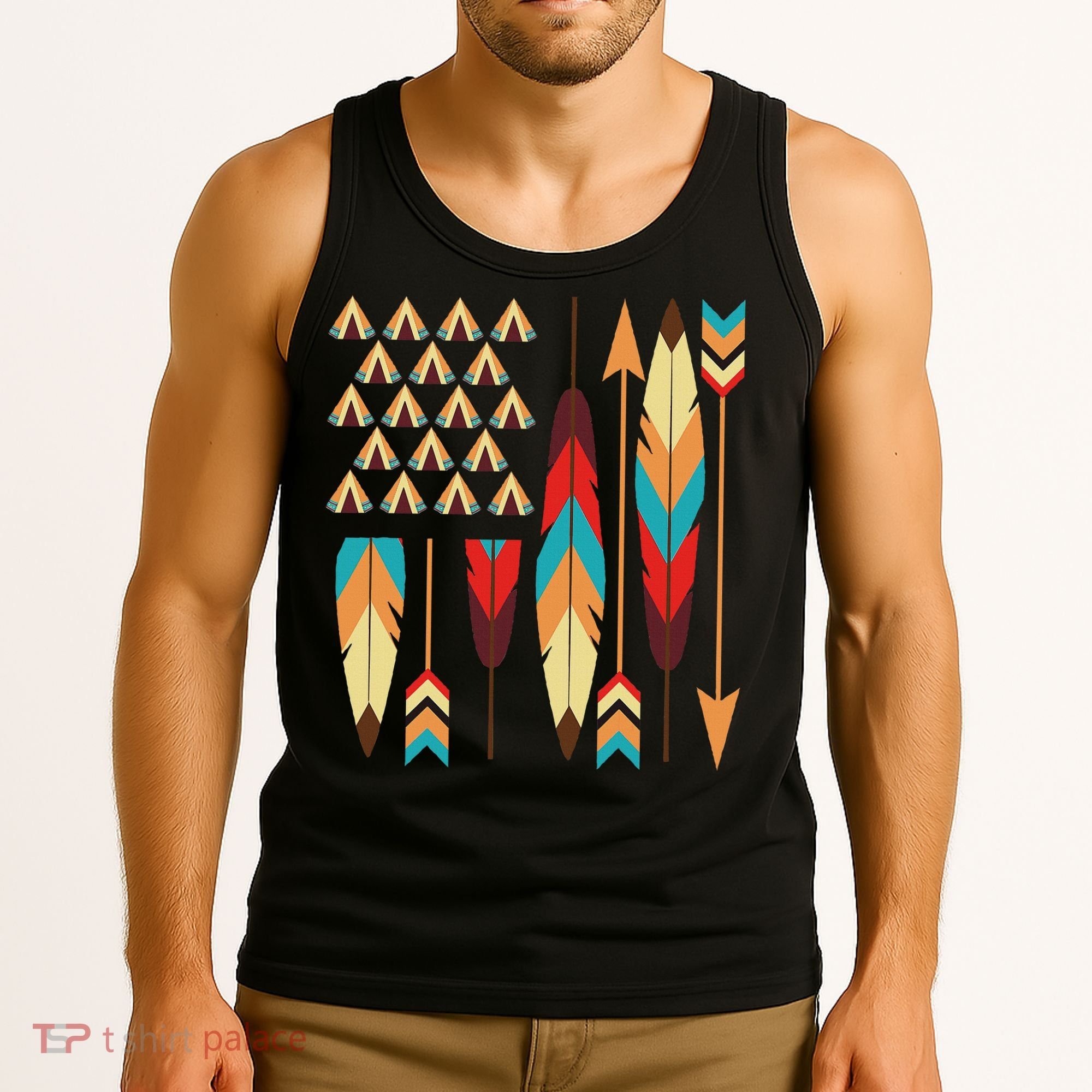 Native American Pride Usa Flag Tank Top