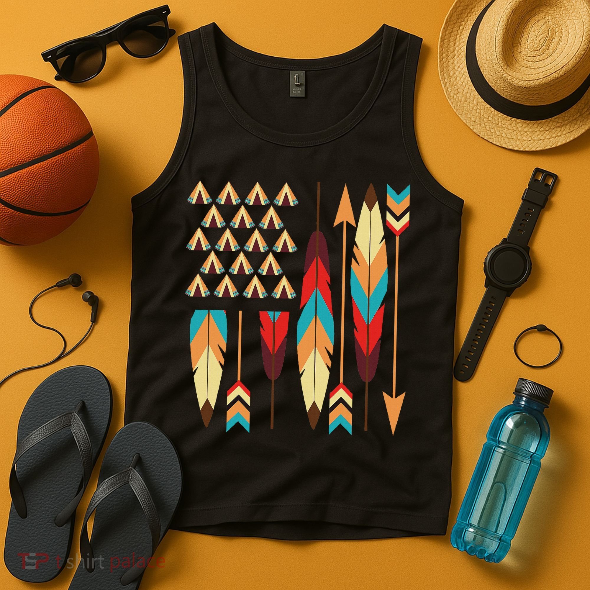 Native American Pride Usa Flag Tank Top