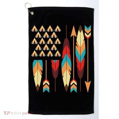 Native American Pride Usa Flag Golf Towel