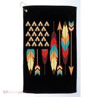 Native American Pride Usa Flag Golf Towel thumb 0