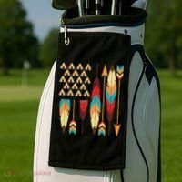 Native American Pride Usa Flag Golf Towel thumb 2