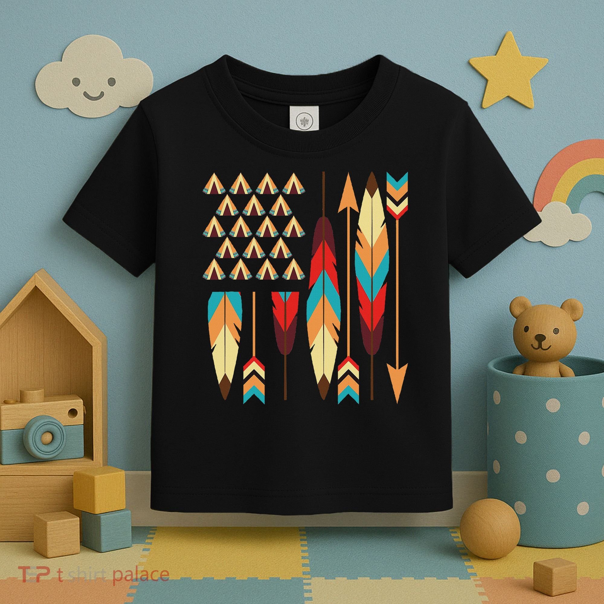 Native American Pride Usa Flag Toddler T-Shirt