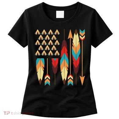 Native American Pride Usa Flag Women's T-Shirt