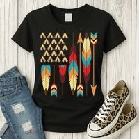 Native American Pride Usa Flag Women's T-Shirt thumb 3