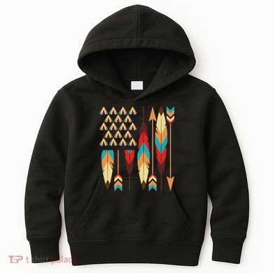 Native American Pride Usa Flag Kids Hoodie