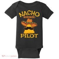 Nacho Average Pilot Aviator Flight Captain Cinco De Mayo Baby Bodysuit thumb 0