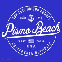 Nautical Anchor Pismo Beach California Travel Vacation Gift Button thumb 1