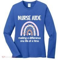 Nurse Aide Rainbow Nurse Aide Week Nursing Assistant Cute Gift Women's Long Sleeve Shirt thumb 0