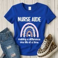 Nurse Aide Rainbow Nurse Aide Week Nursing Assistant Cute Gift Women's T-Shirt thumb 3
