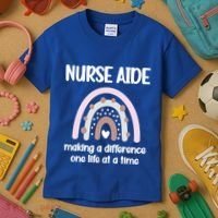 Nurse Aide Rainbow Nurse Aide Week Nursing Assistant Cute Gift Kids T-Shirt thumb 3